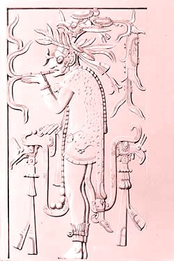 Priest of the Mayas Smoking